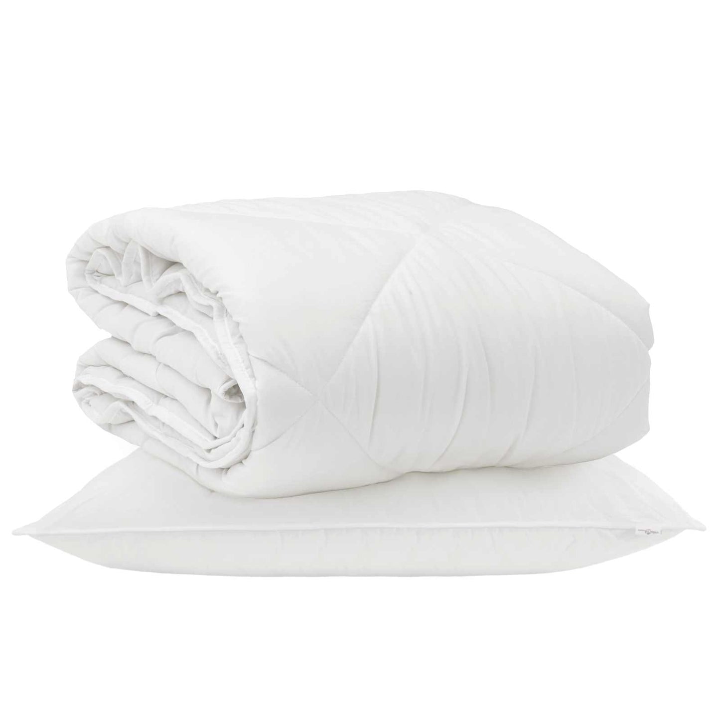 Årsdækkende Dyne med pude 2 stk. Hvid Microfiber
