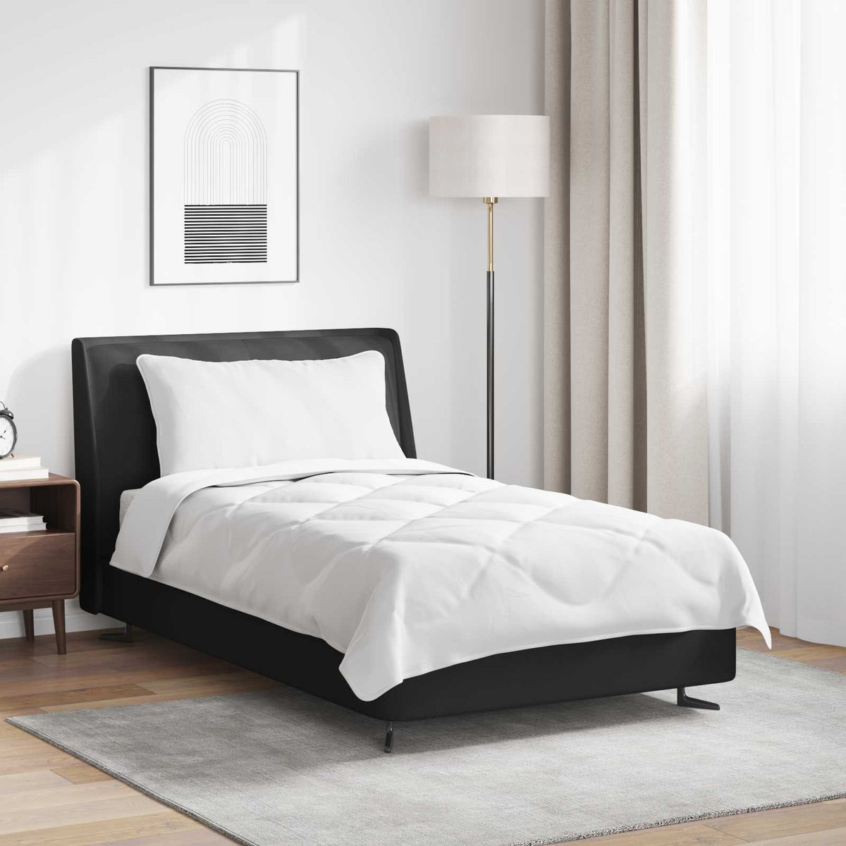 Dyne med pude 2 stk. Hvid Microfiber