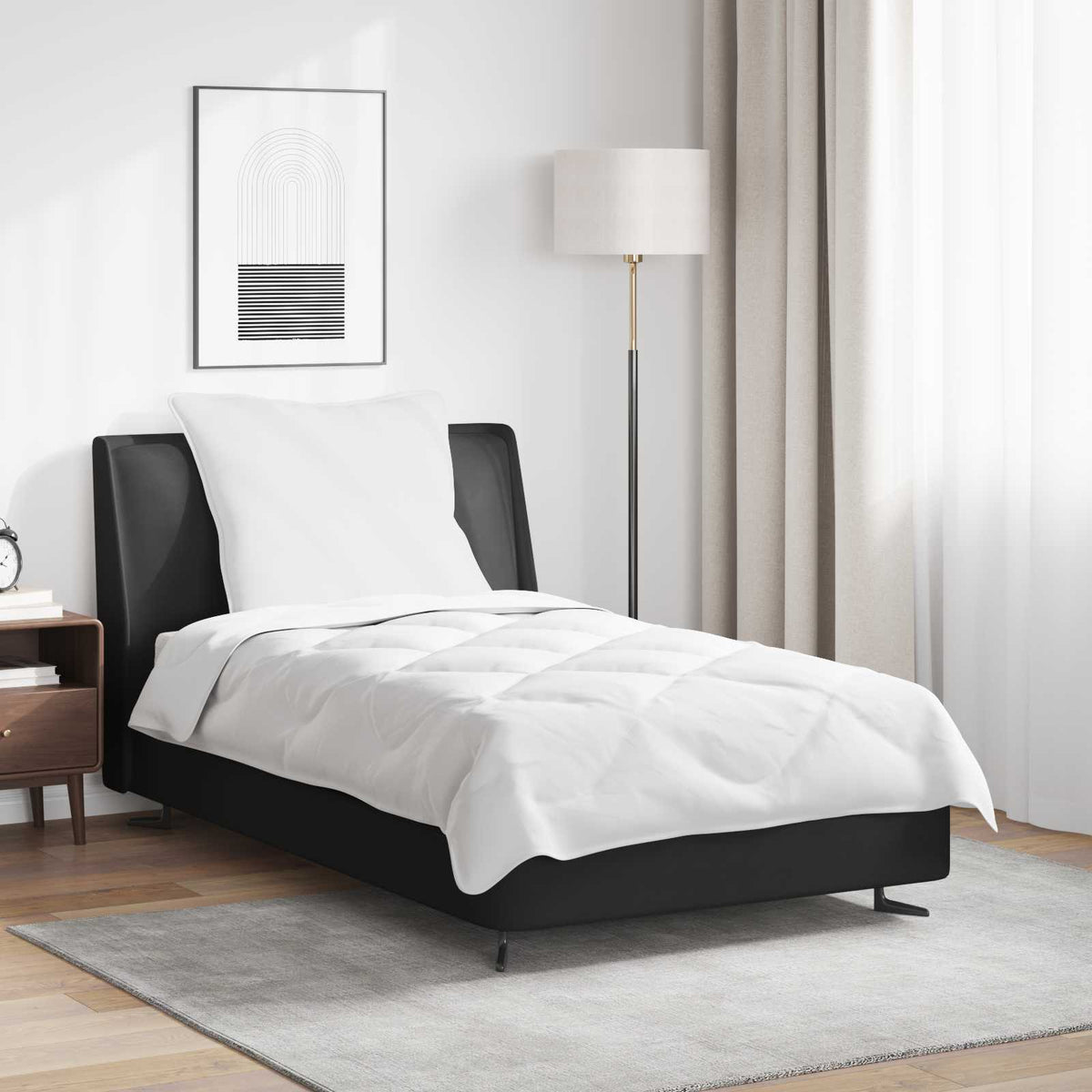 Dyne med pude 2 stk. Hvid Microfiber