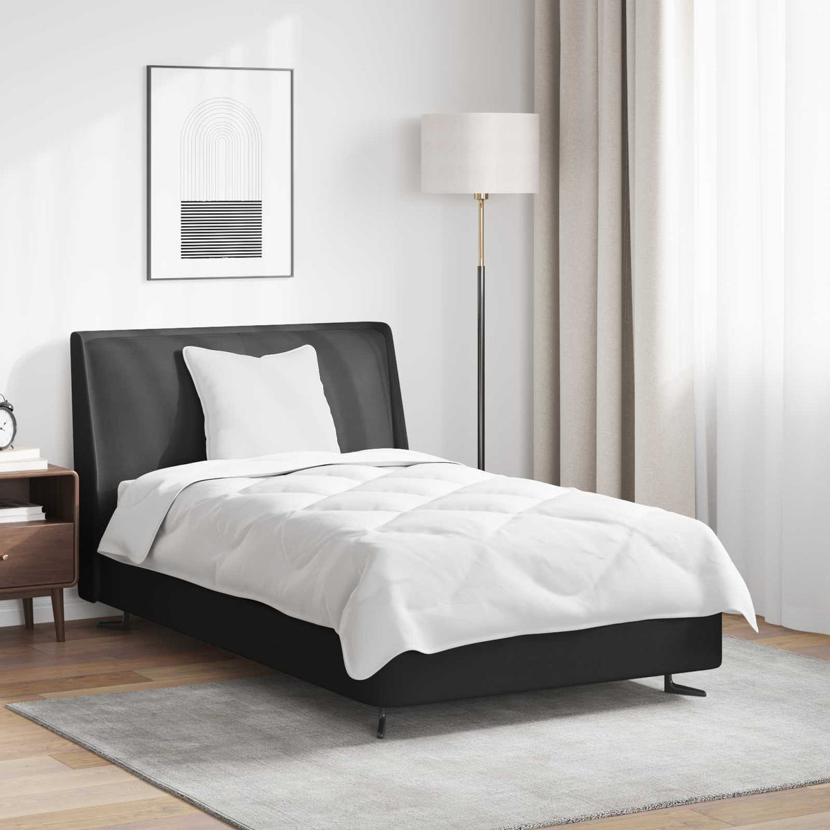Dyne med pude 2 stk. Hvid Microfiber
