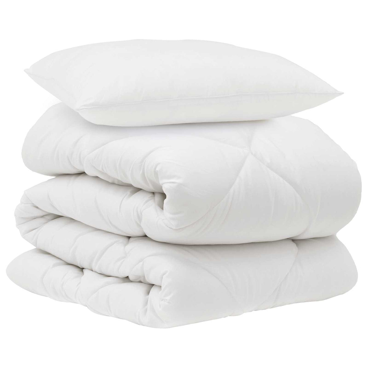 Dyne med pude 2 stk. Hvid Microfiber