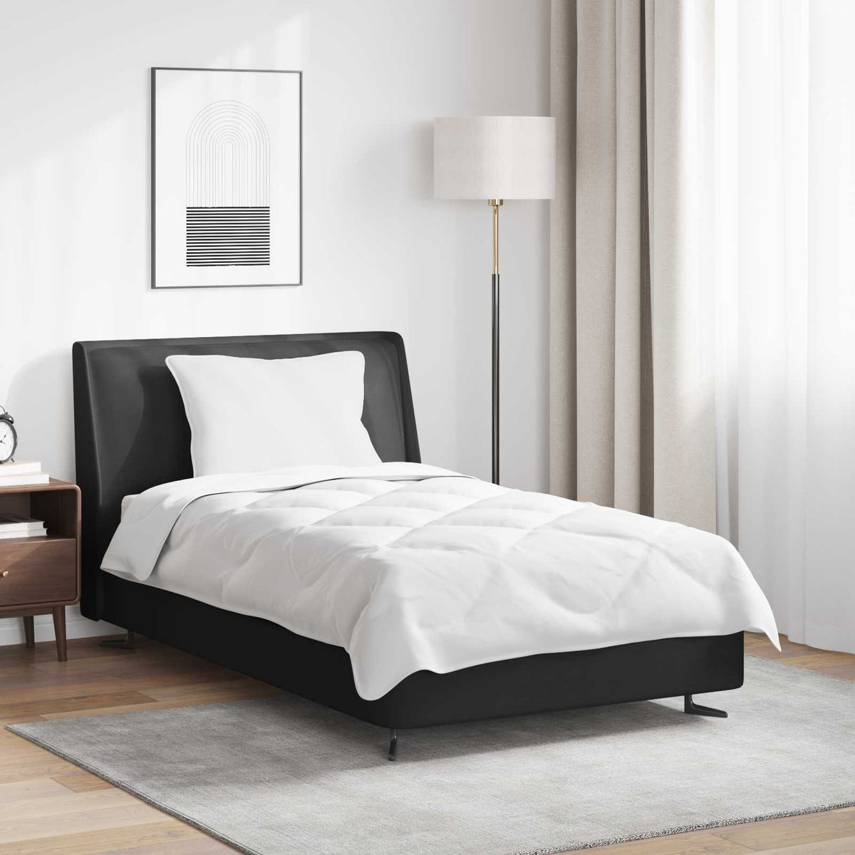 Dyne med pude 2 stk. Hvid Microfiber