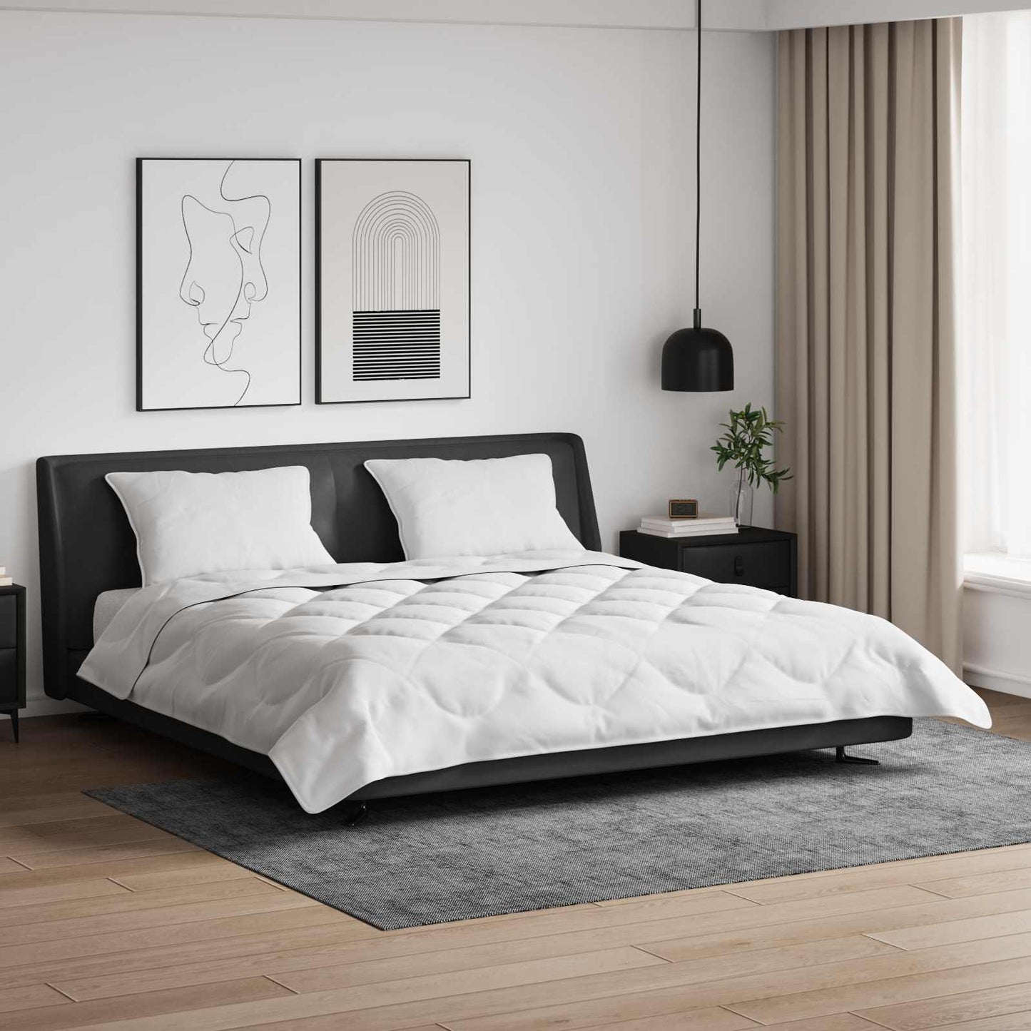 Sommer dyne med pude 3 stk. Hvid Mikrofiber
