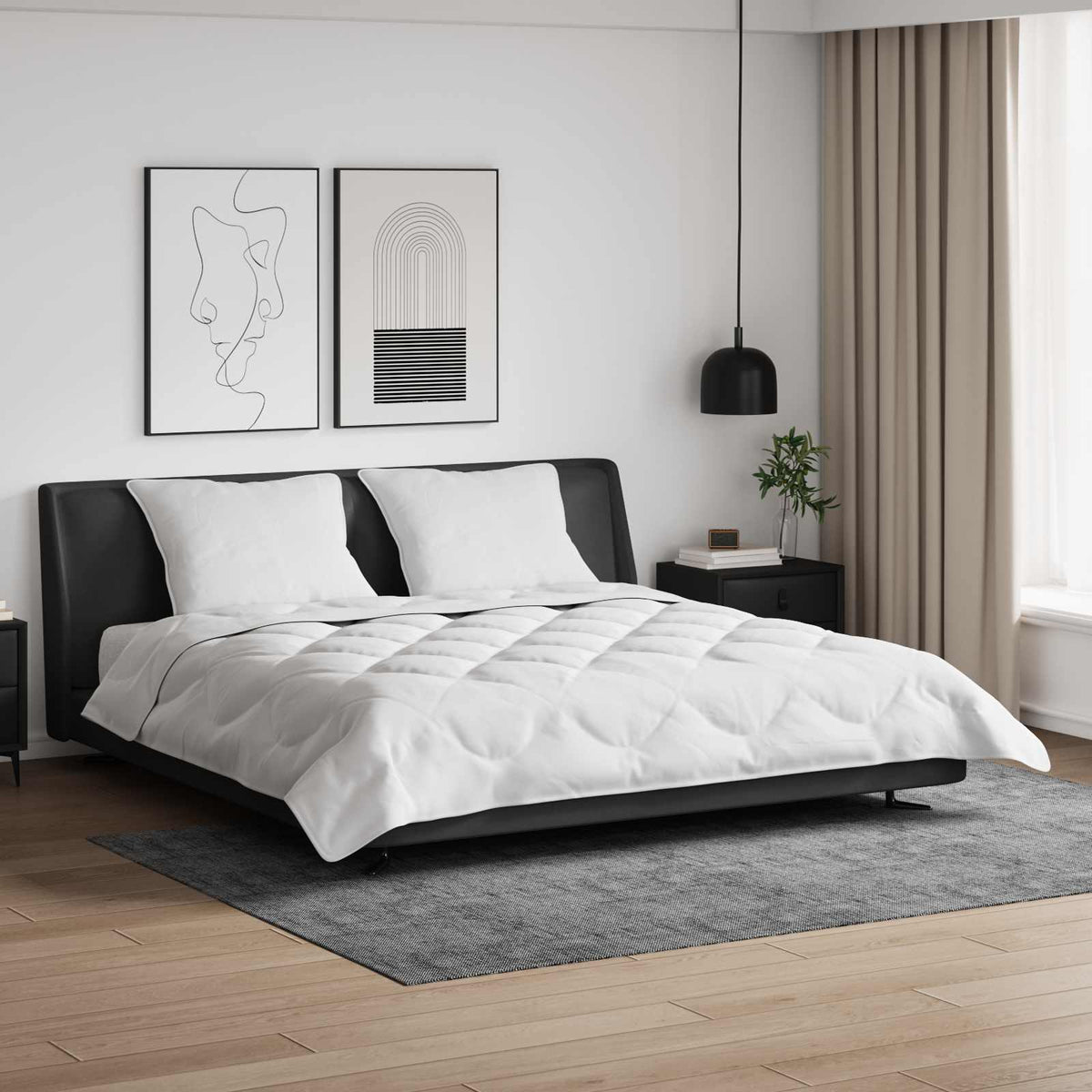 Sommer dyne med pude 3 stk. Hvid Mikrofiber