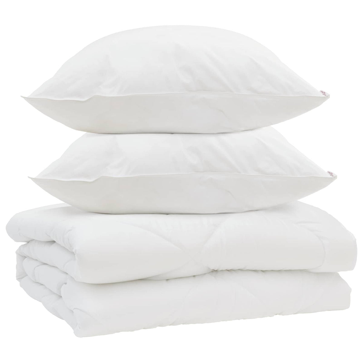Dyne med pude 3 stk. Hvid Mikrofiber