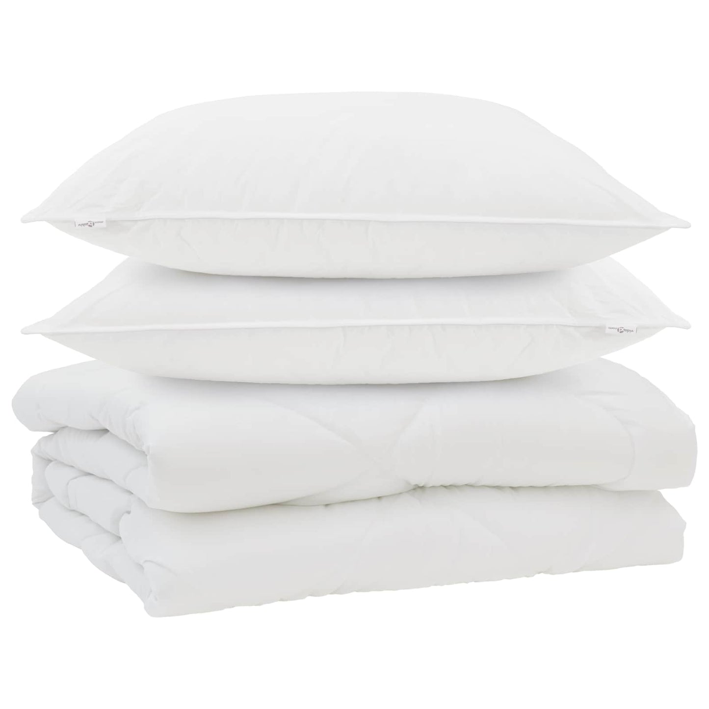 Dyne med pude 3 stk. Hvid Mikrofiber