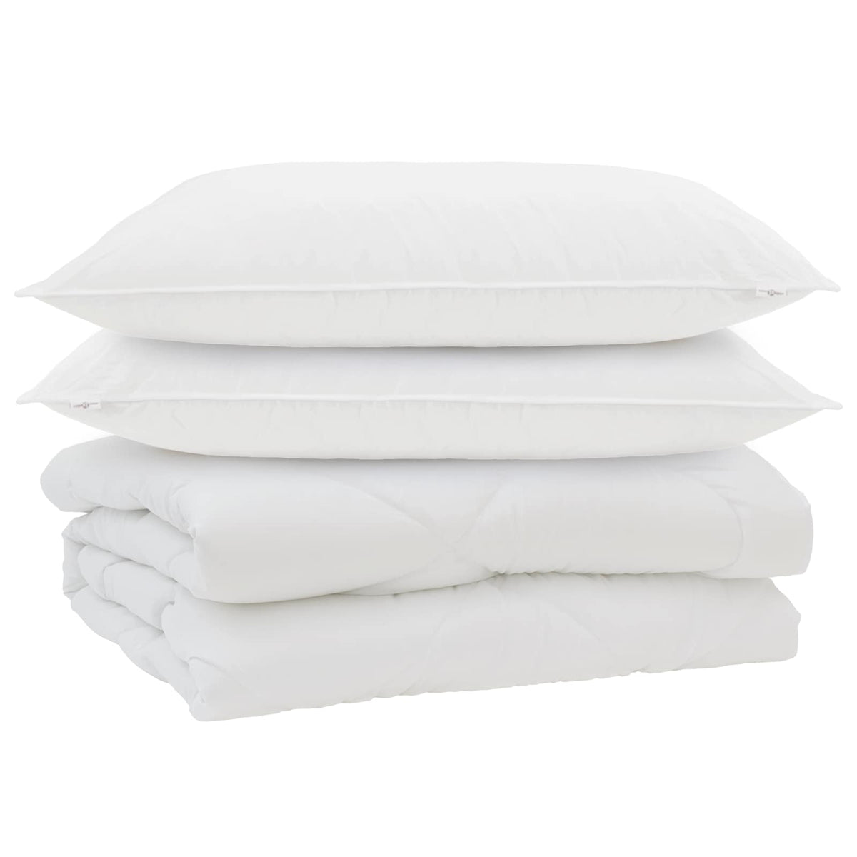 Dyne med pude 3 stk. Hvid Mikrofiber