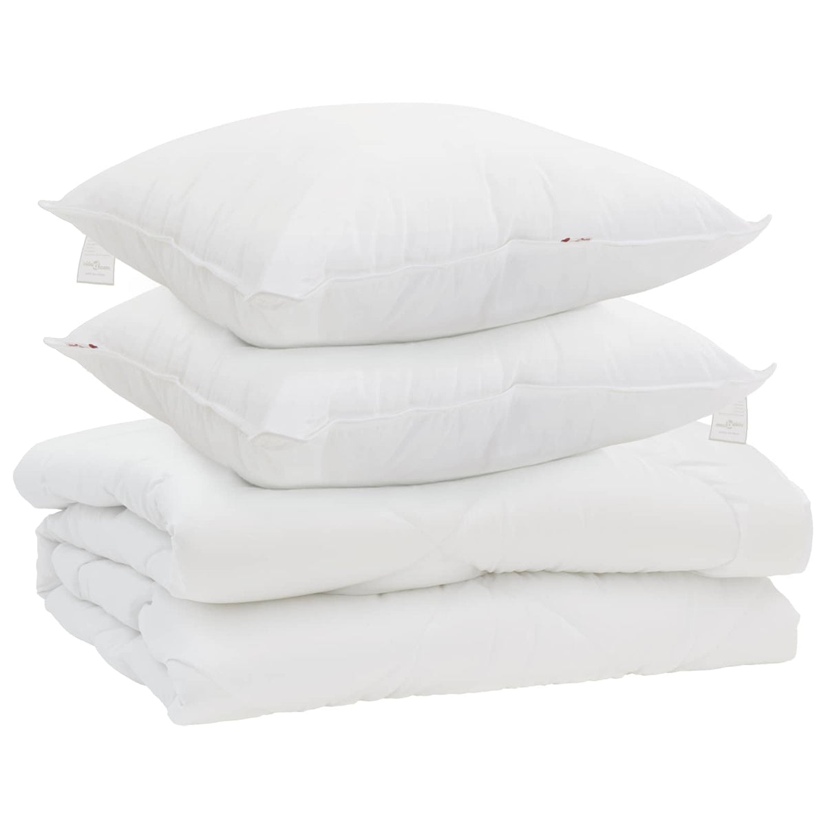 Dyne med pude 3 stk. Hvid Mikrofiber