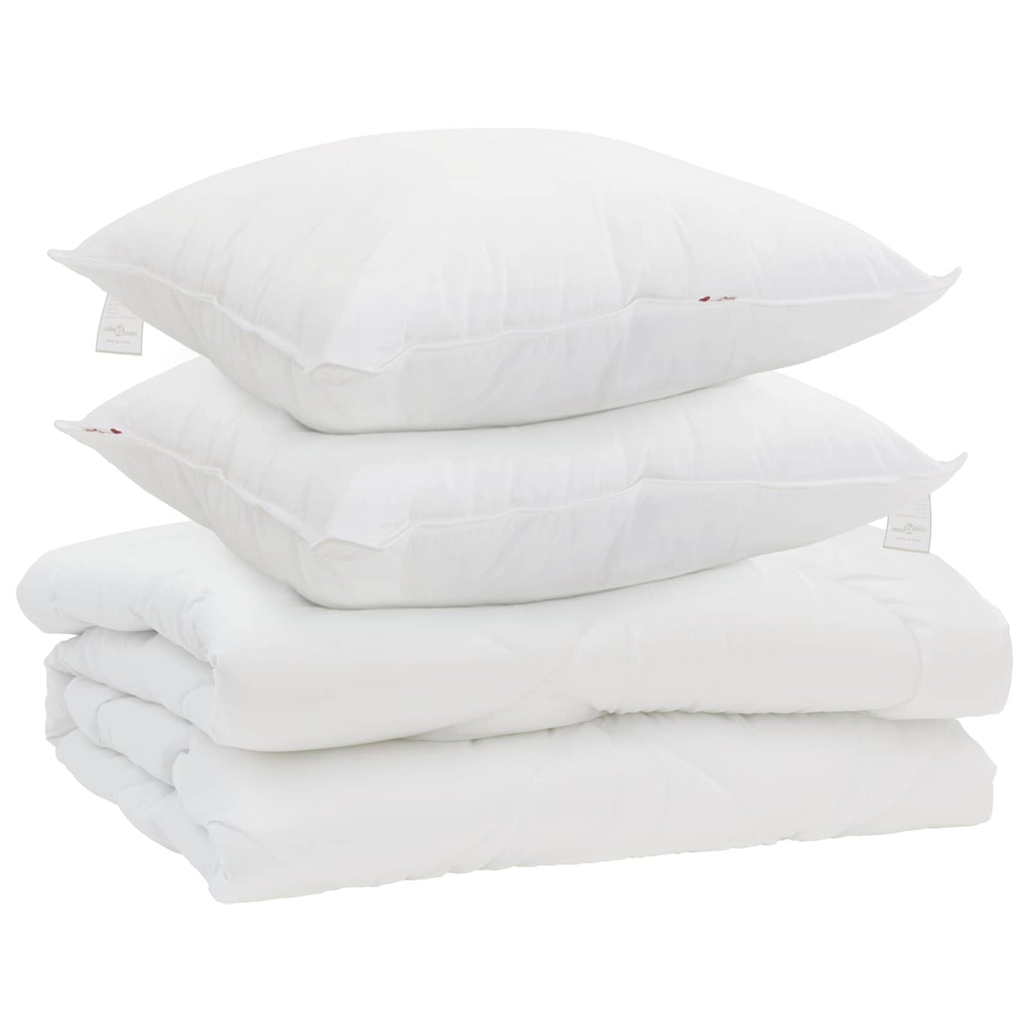 Dyne med pude 3 stk. Hvid Mikrofiber