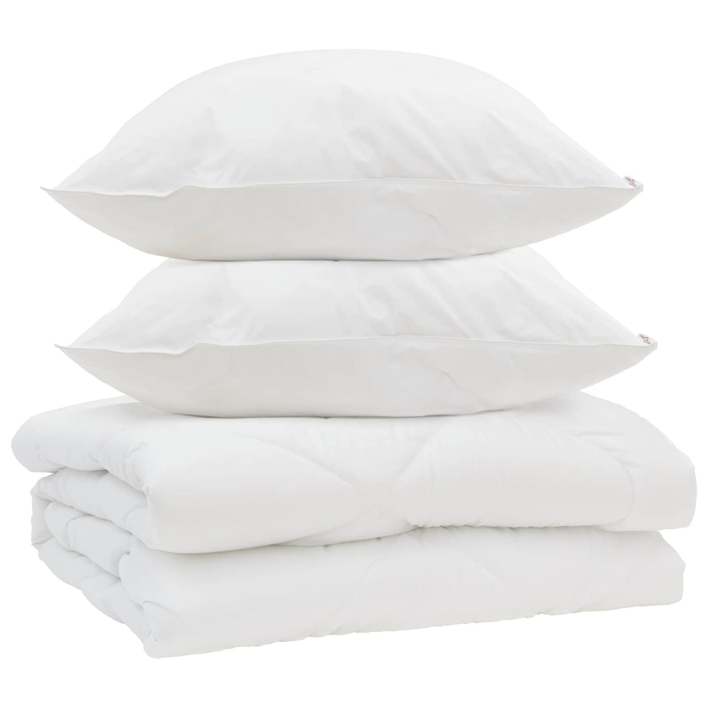 Dyne med pude 3 stk. Hvid Mikrofiber
