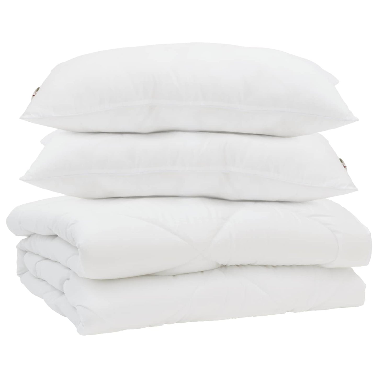 Dyne med pude 3 stk. Hvid Mikrofiber