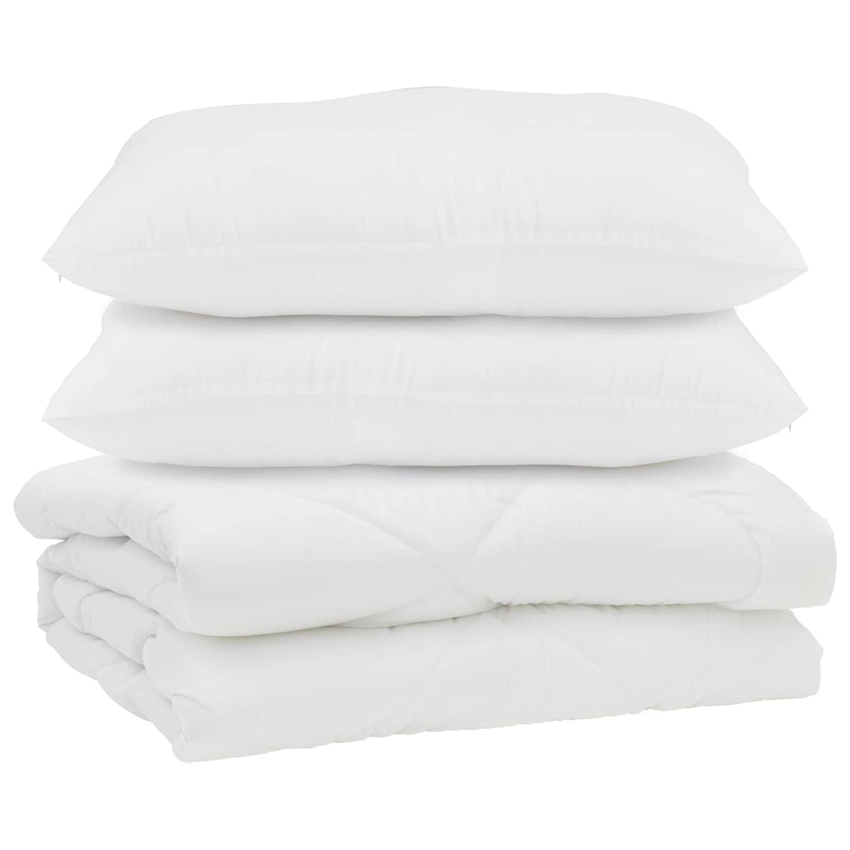 Dyne med pude 3 stk. Hvid Mikrofiber