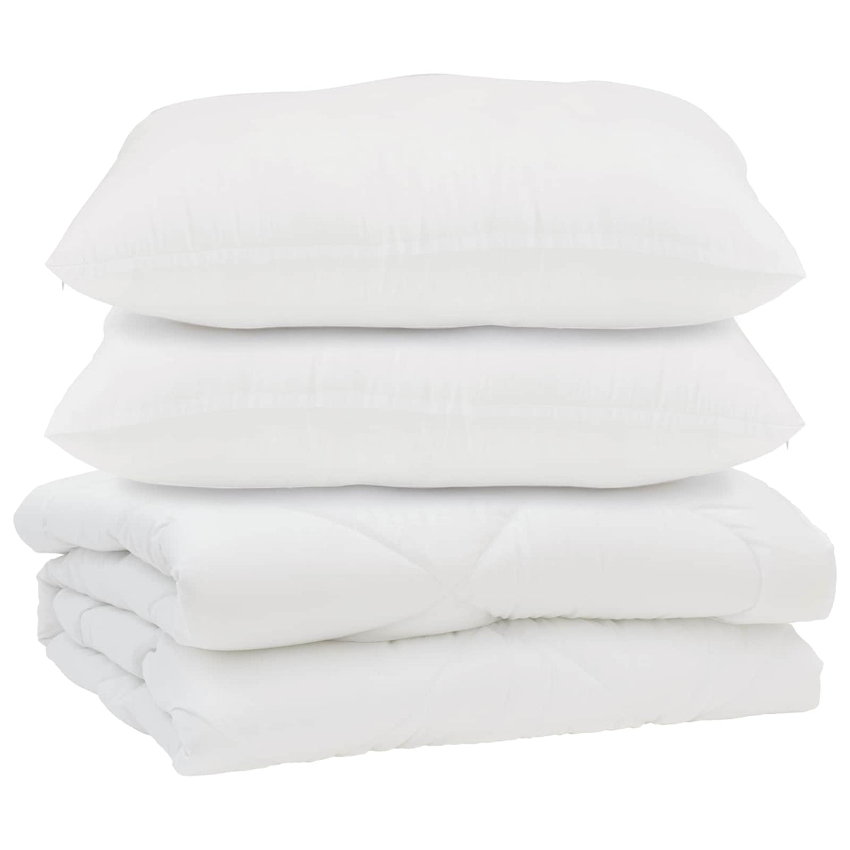 Dyne med pude 3 stk. Hvid Mikrofiber