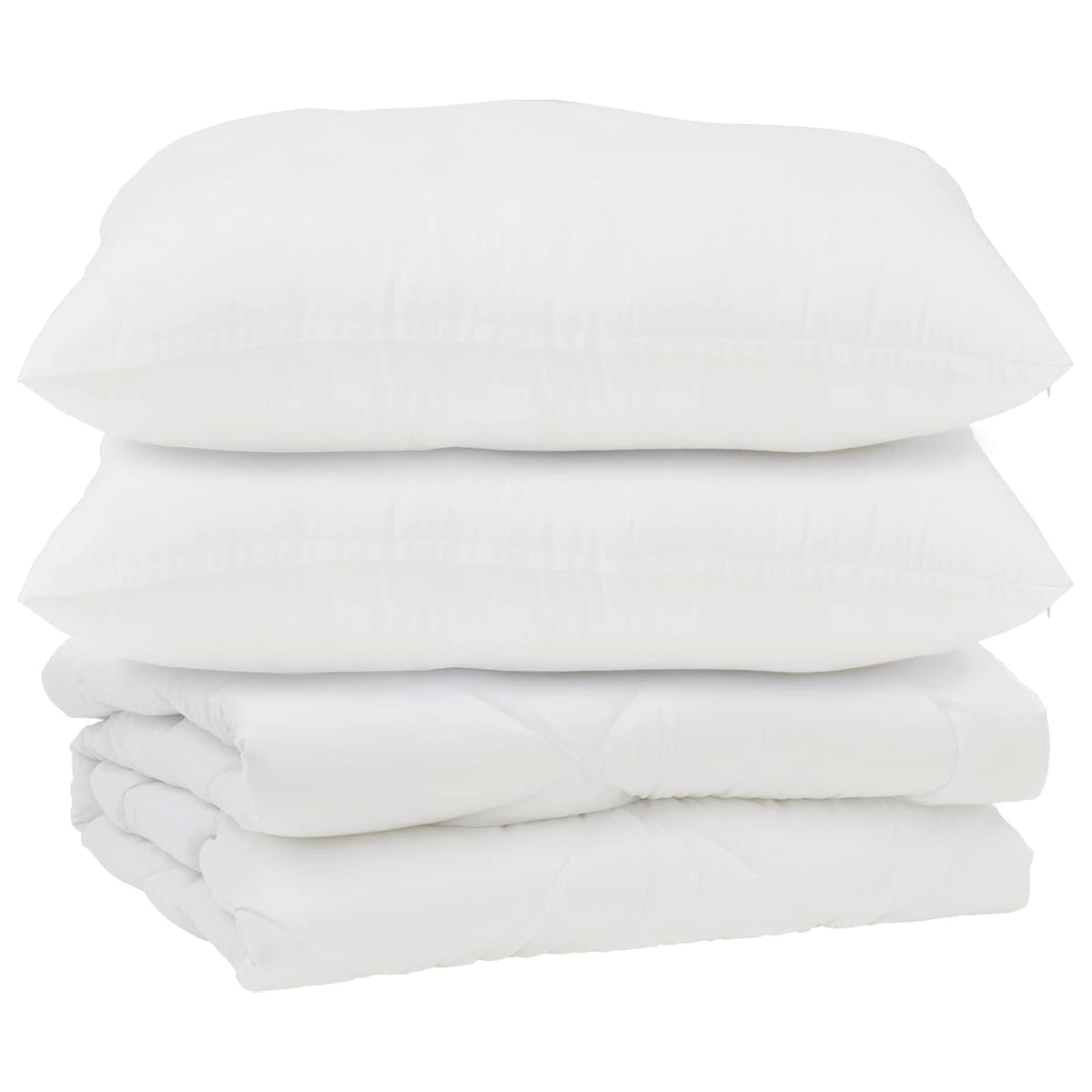 Dyne med pude 3 stk. Hvid Mikrofiber