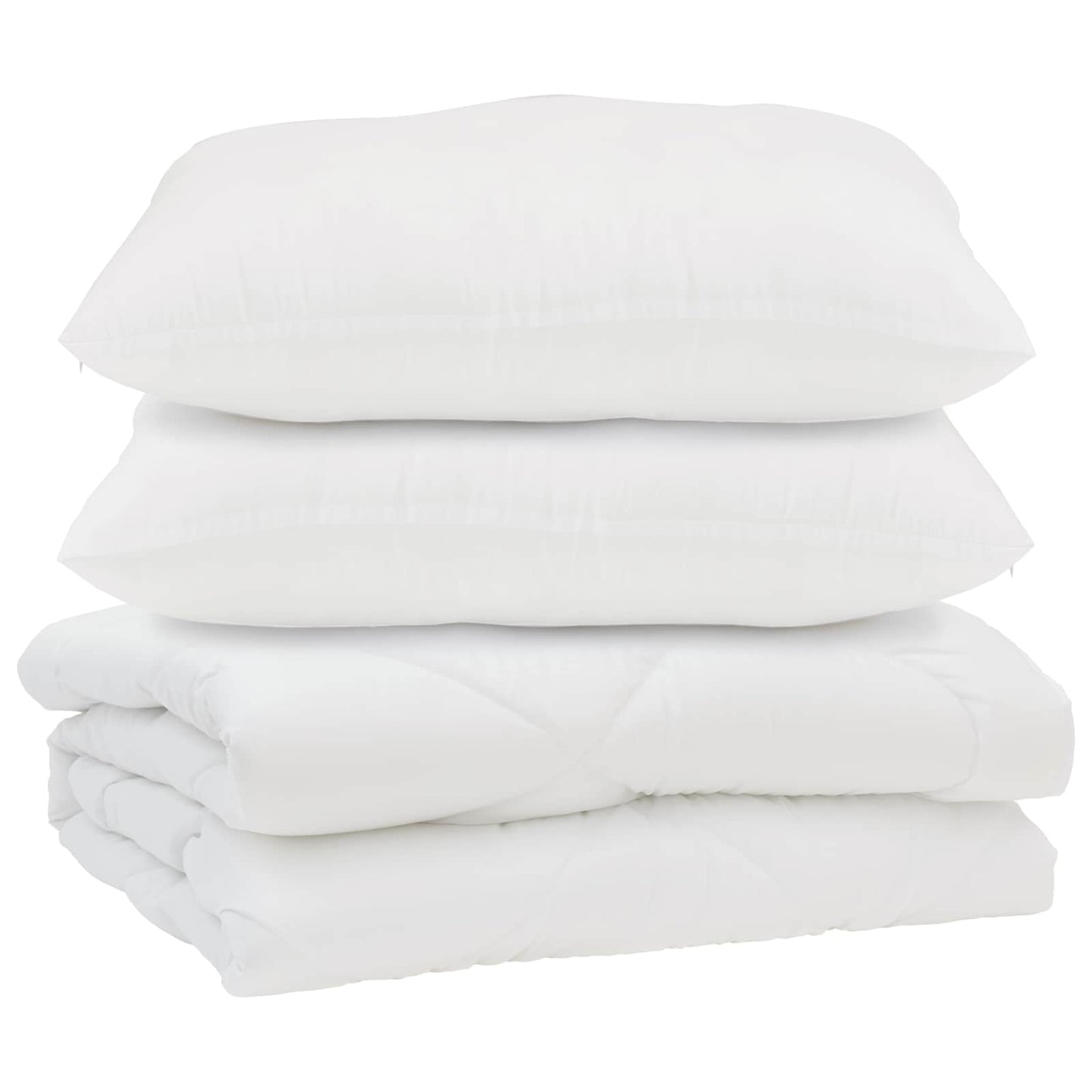 Dyne med pude 3 stk. Hvid Mikrofiber
