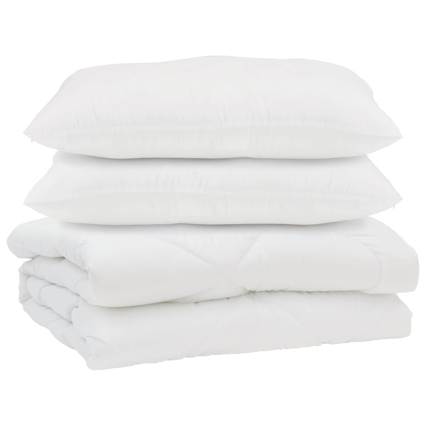 Dyne med pude 3 stk. Hvid Mikrofiber