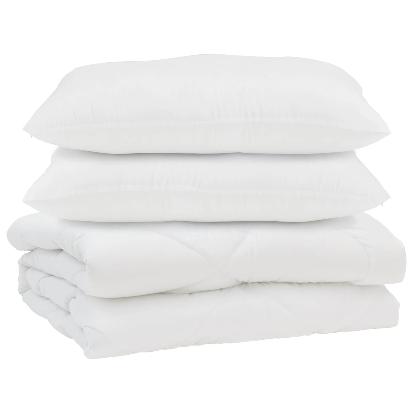 Dyne med pude 3 stk. Hvid Mikrofiber