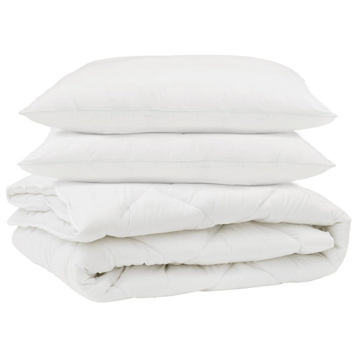 Dyne med pude 3 stk. Hvid Mikrofiber