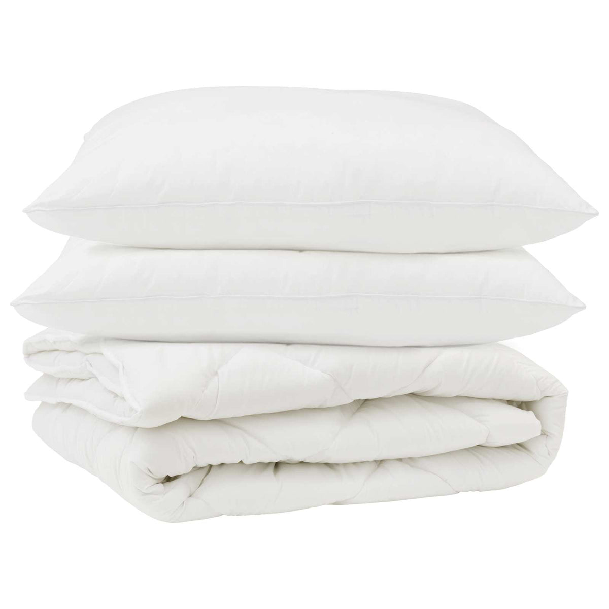 Dyne med pude 3 stk. Hvid Mikrofiber