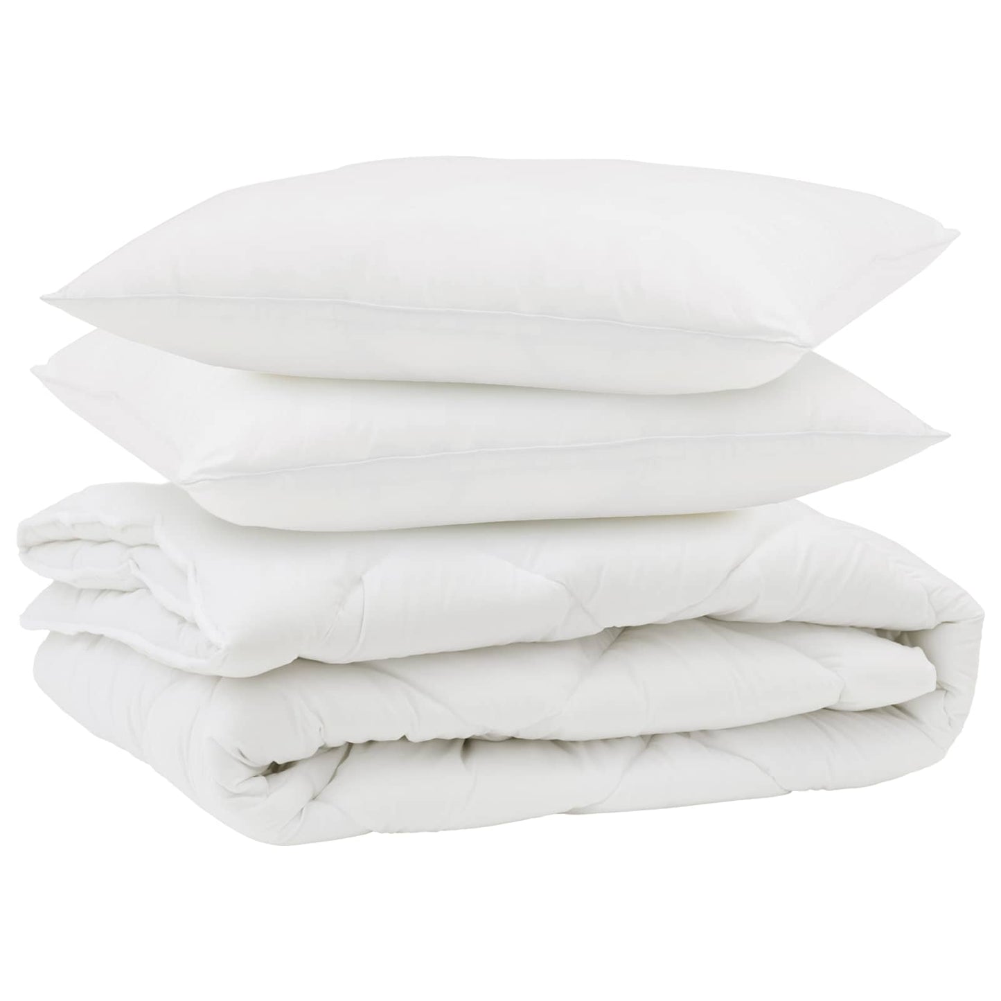 Dyne med pude 3 stk. Hvid Mikrofiber