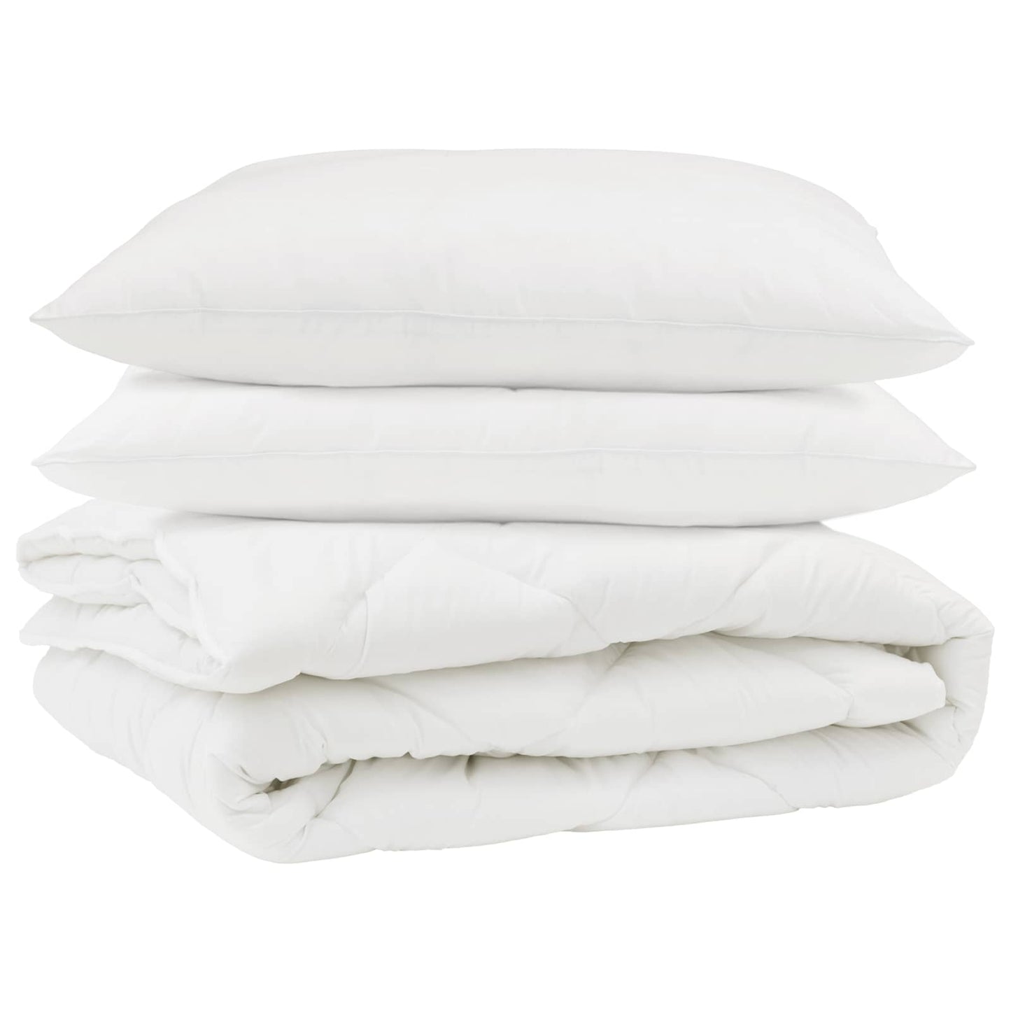Dyne med pude 3 stk. Hvid Mikrofiber