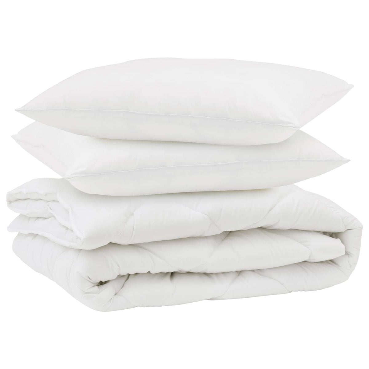 Dyne med pude 3 stk. Hvid Mikrofiber
