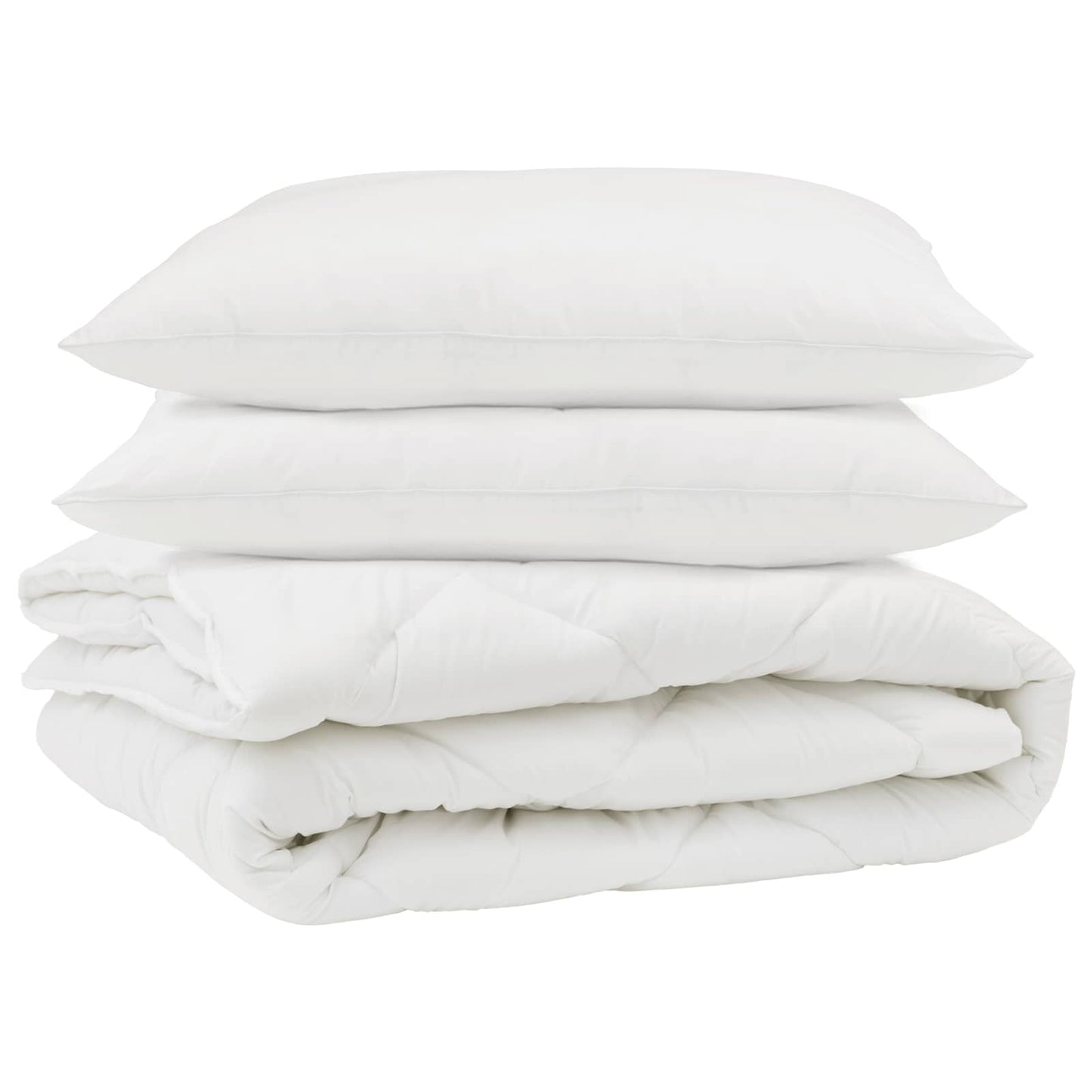 Dyne med pude 3 stk. Hvid Mikrofiber