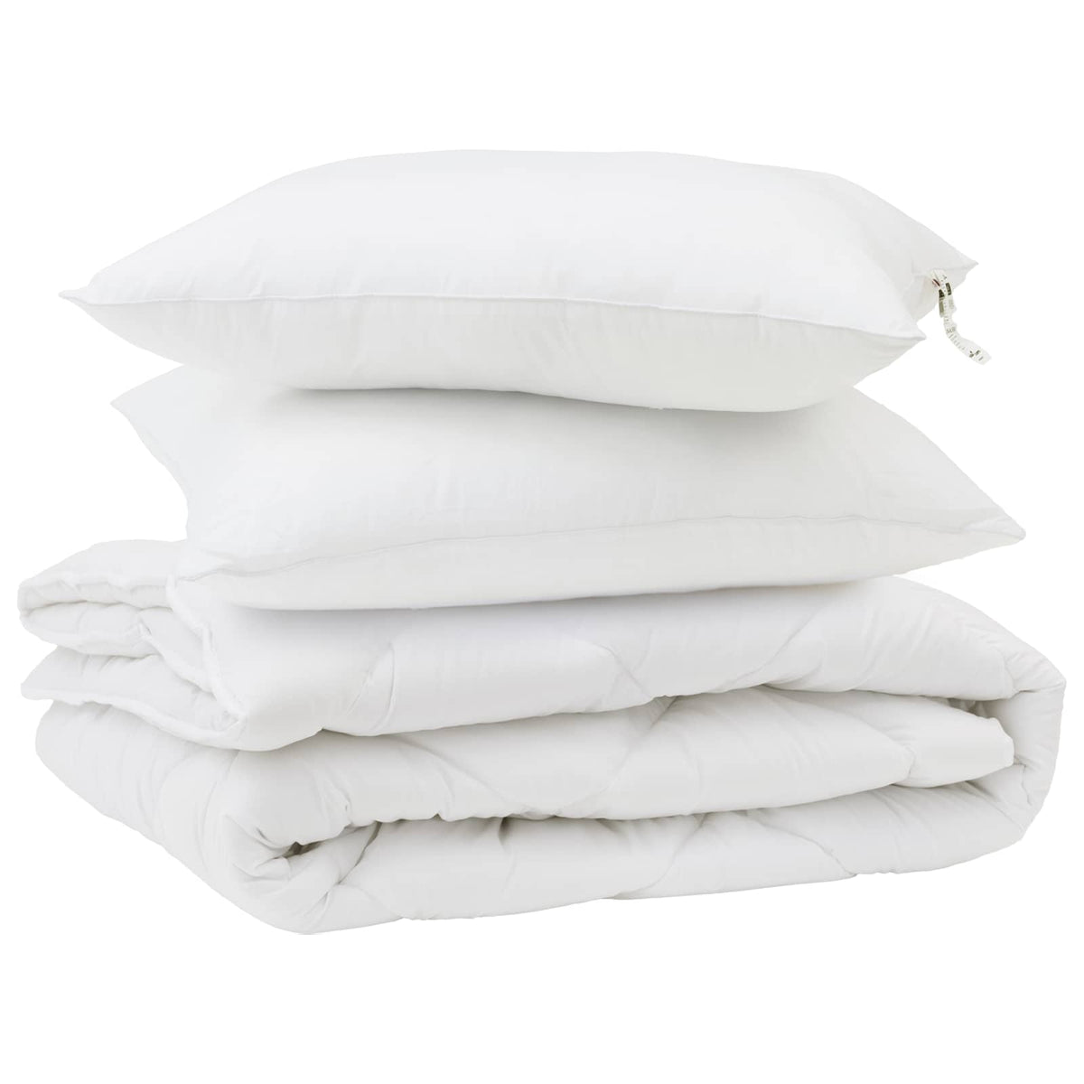 Dyne med pude 3 stk. Hvid Mikrofiber