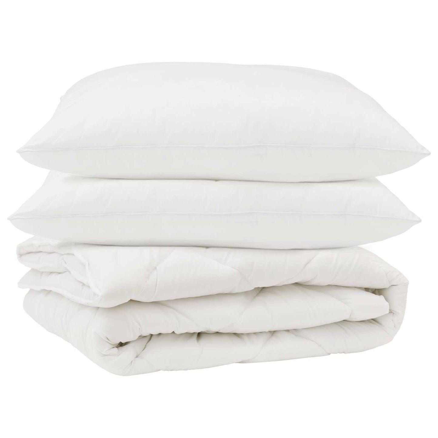 Dyne med pude 3 stk. Hvid Mikrofiber