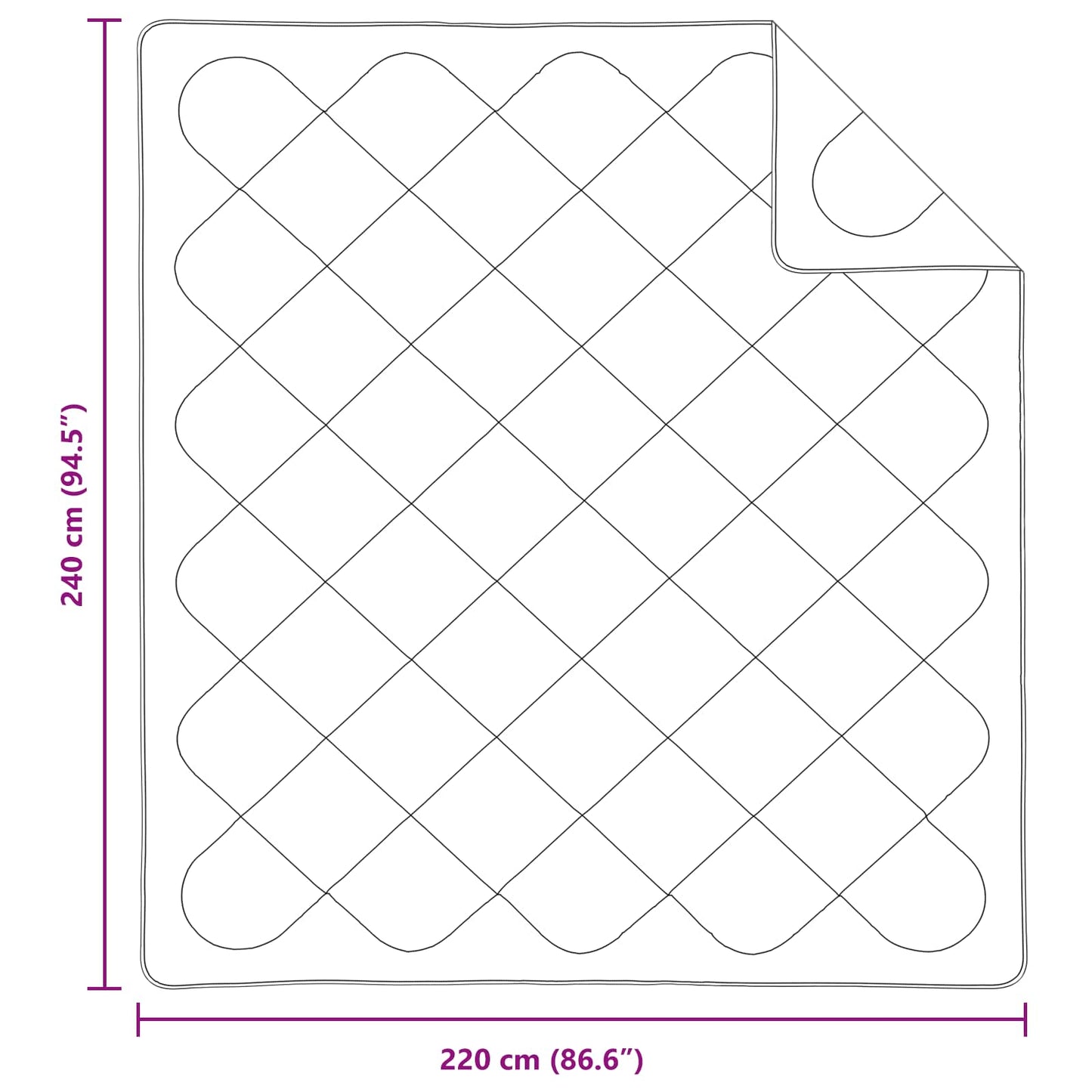 Dyne med pude 3 stk. Hvid Mikrofiber