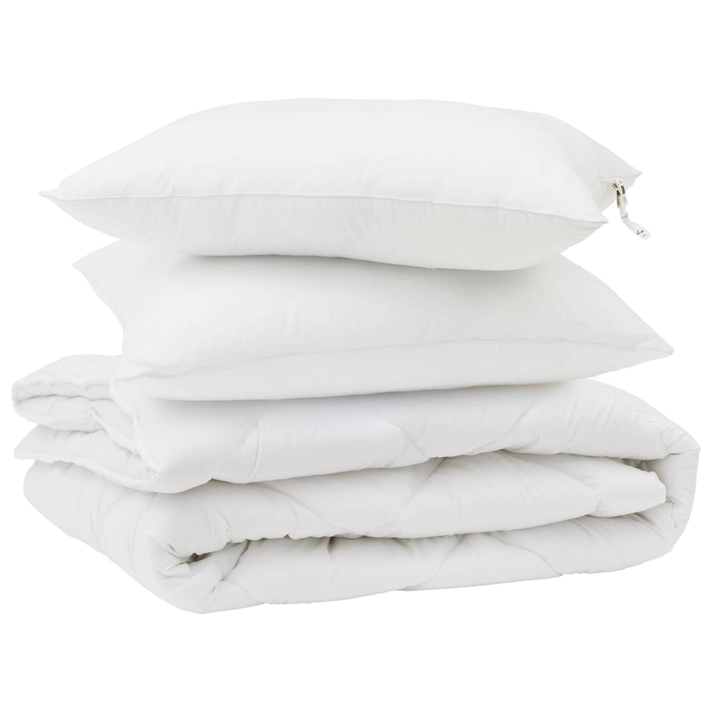 Dyne med pude 3 stk. Hvid Mikrofiber