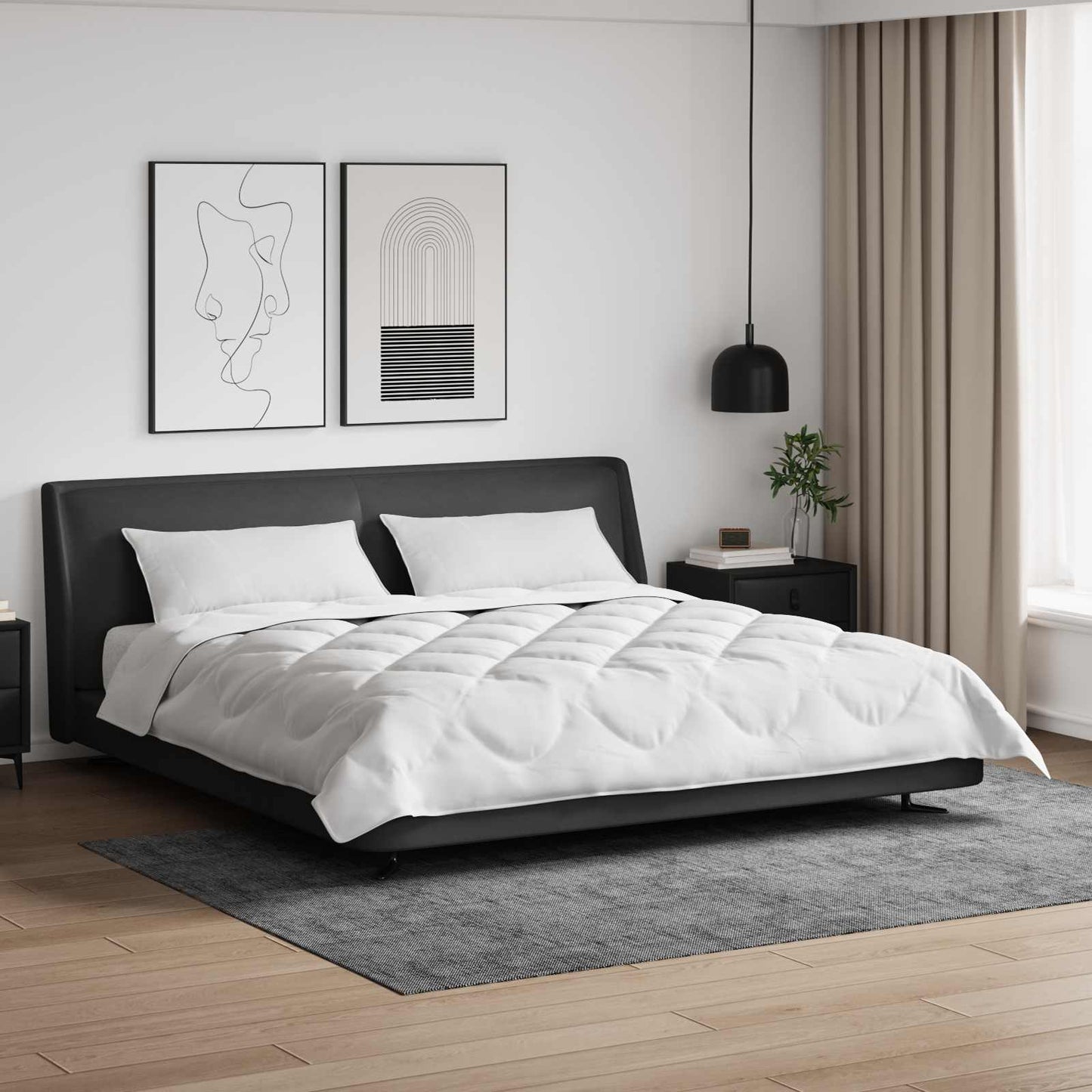 Års tid dyne med pude 3 stk. Hvid Microfiber
