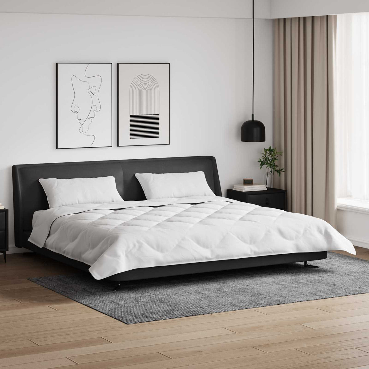 Vinter dyne med pude 3 stk. Hvid Microfiber