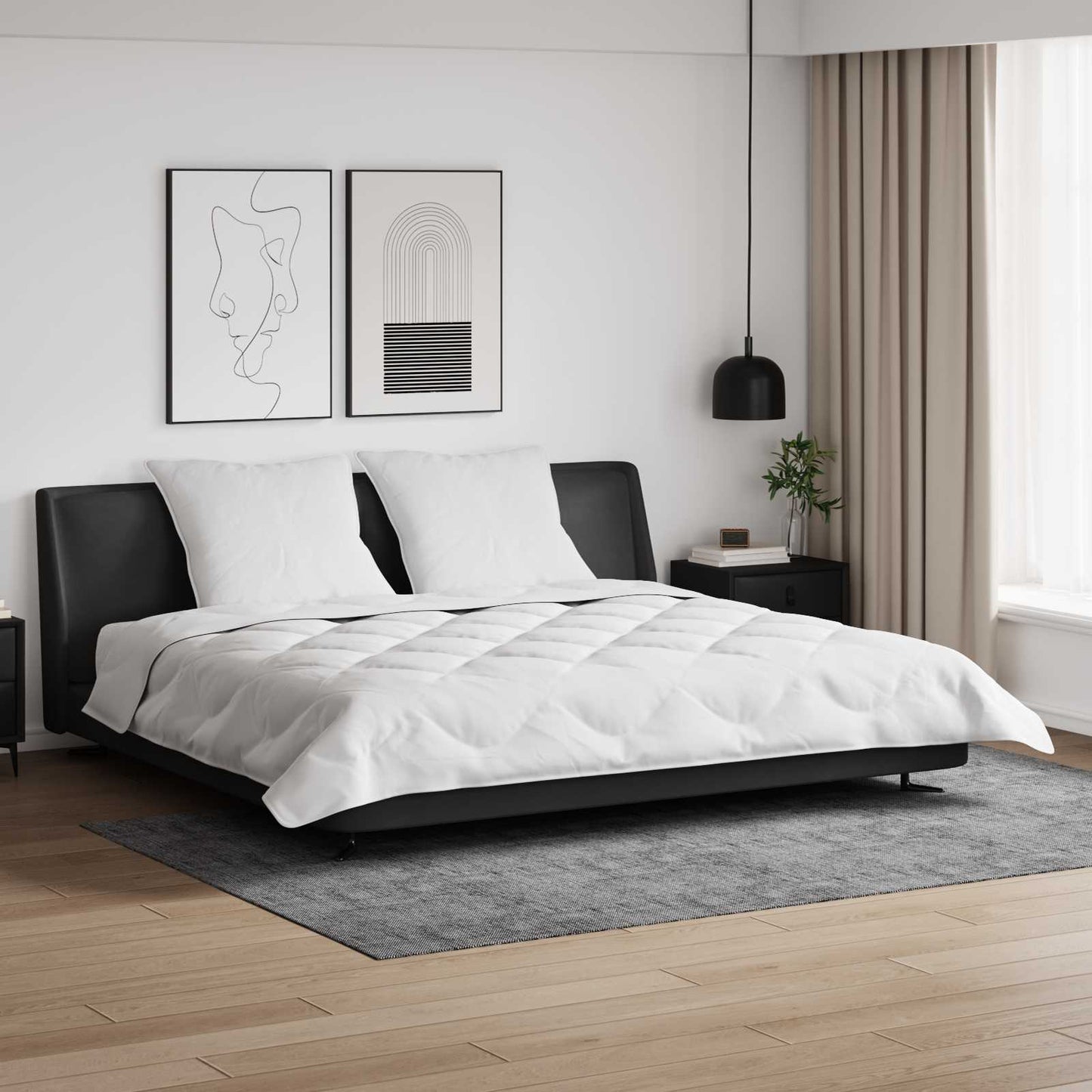Vinter dyne med pude 3 stk. Hvid Microfiber