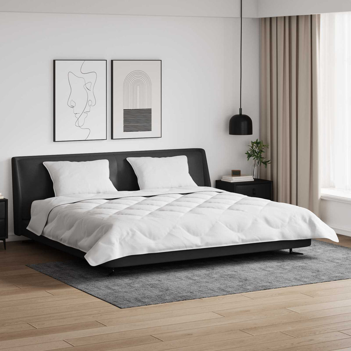 Vinter dyne med pude 3 stk. Hvid Microfiber