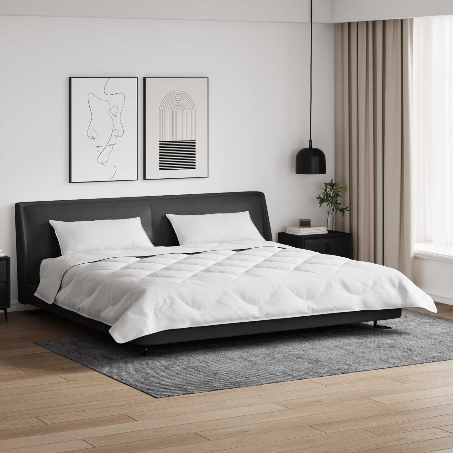 Vinter dyne med pude 3 stk. Hvid Microfiber