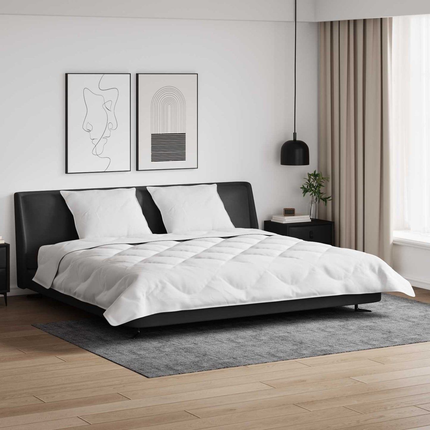 Vinter dyne med pude 3 stk. Hvid Microfiber