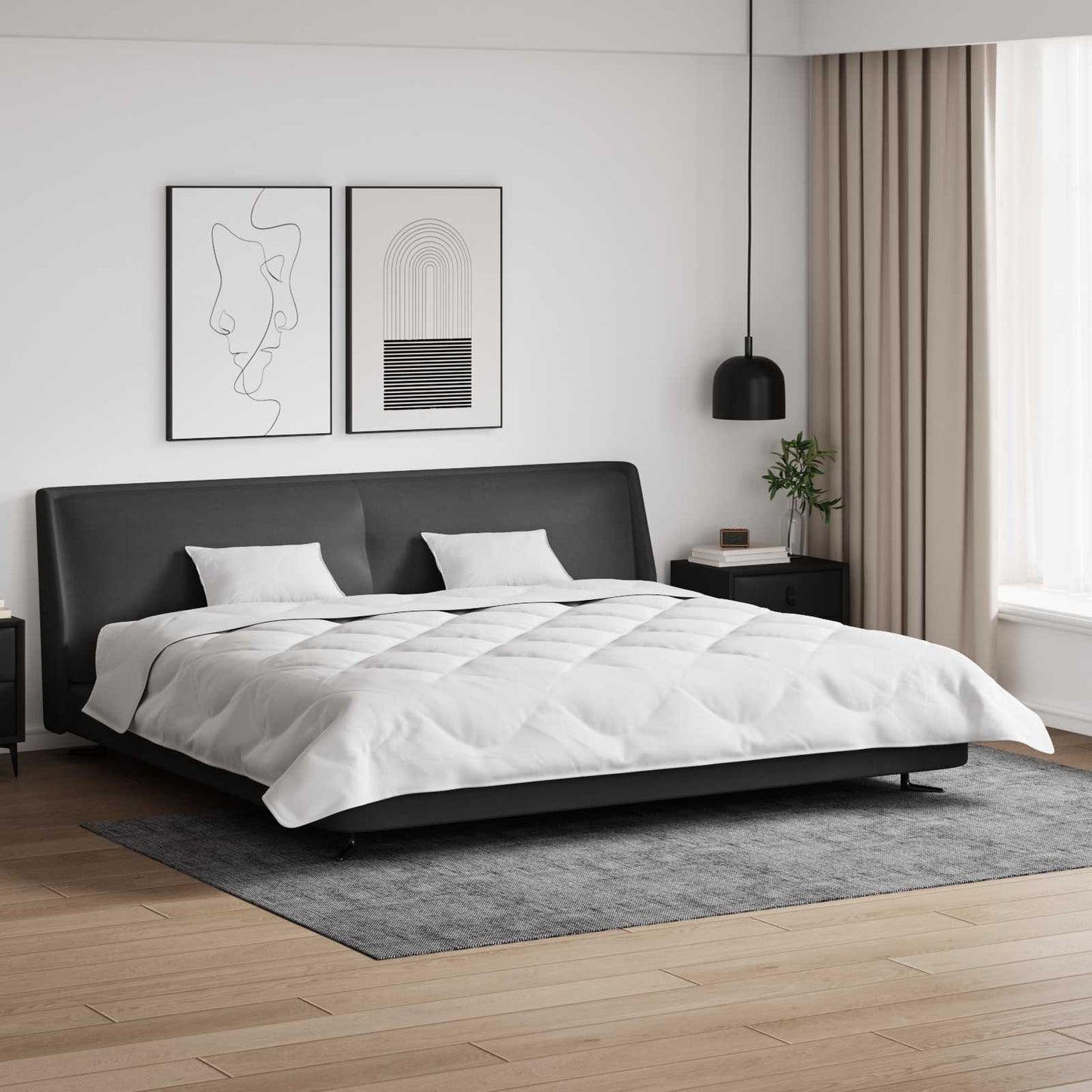 Vinter dyne med pude 3 stk. Hvid Microfiber