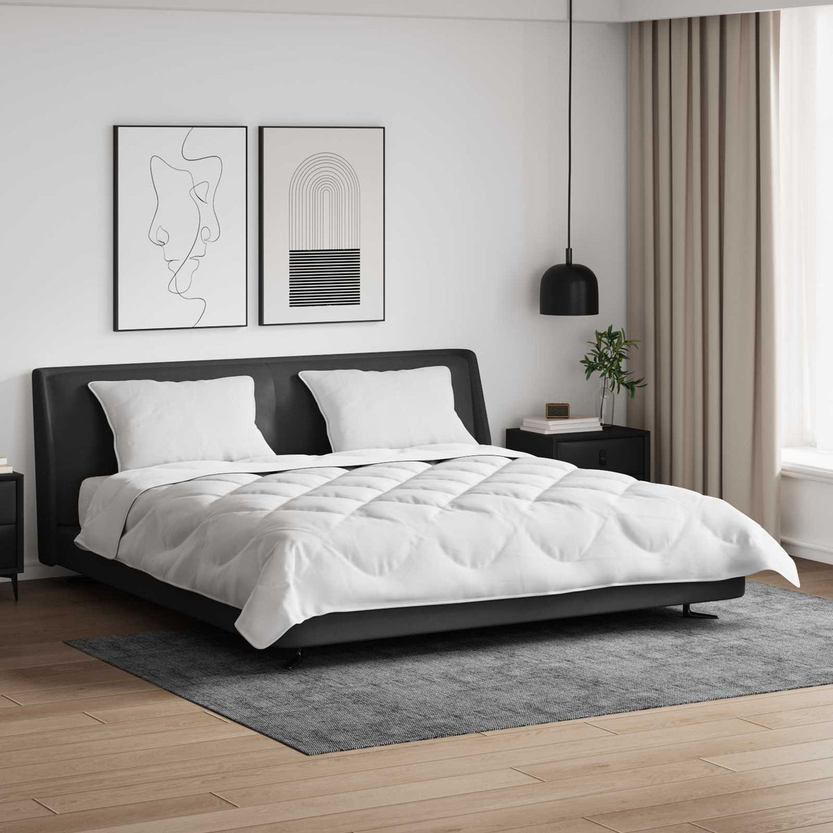 Dynebetræk Sæt med pude 3 stk. Hvid Microfiber