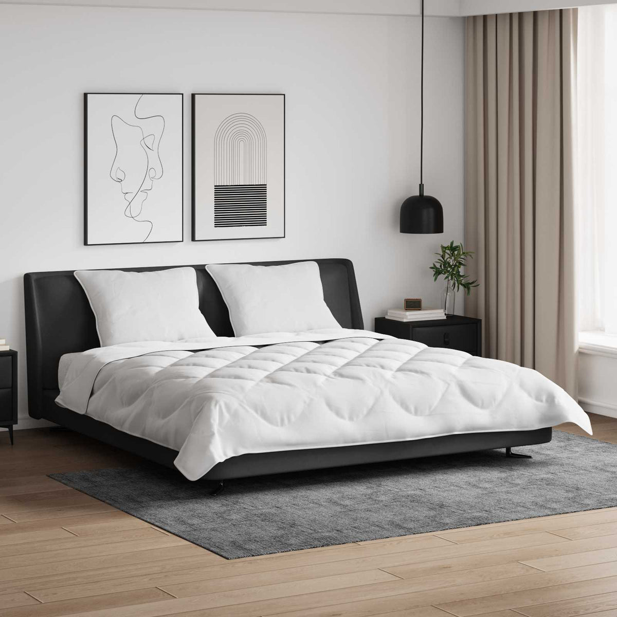 Dynebetræk Sæt med pude 3 stk. Hvid Microfiber