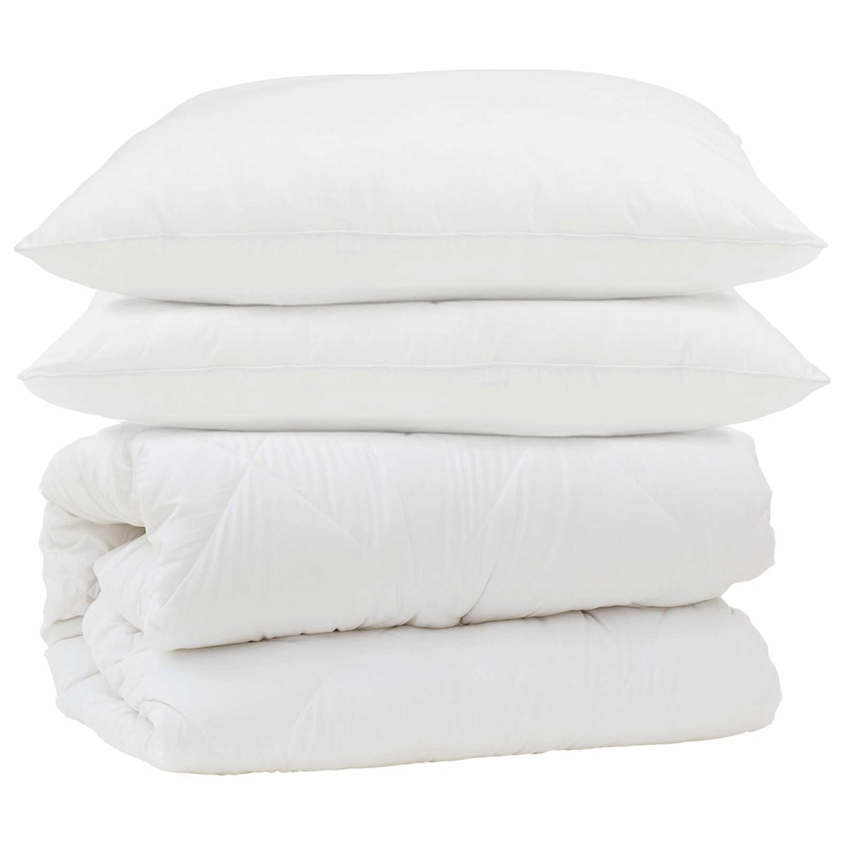 Dynebetræk Sæt med pude 3 stk. Hvid Microfiber