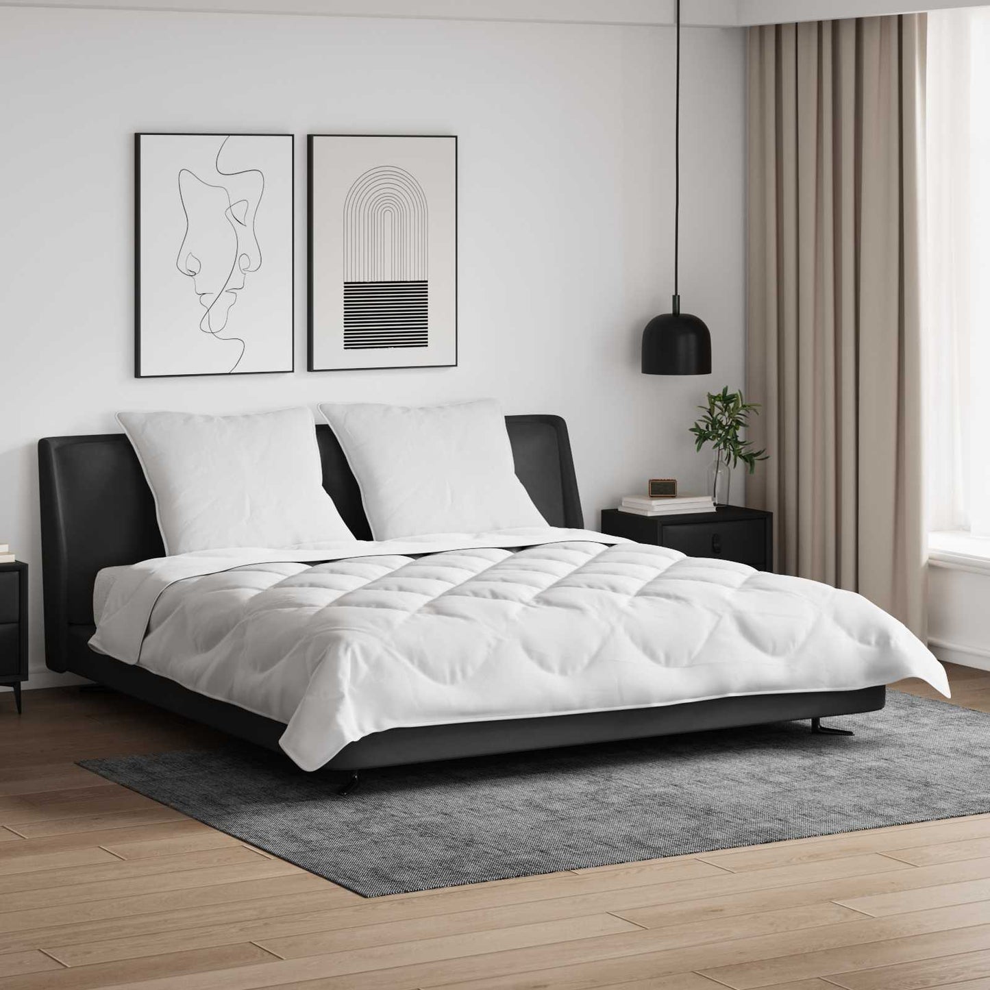 Dynebetræk Sæt med pude 3 stk. Hvid Microfiber