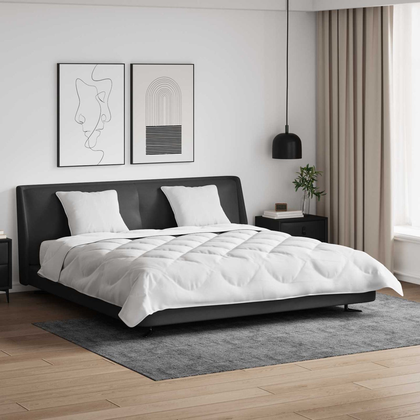 Dynebetræk Sæt med pude 3 stk. Hvid Microfiber