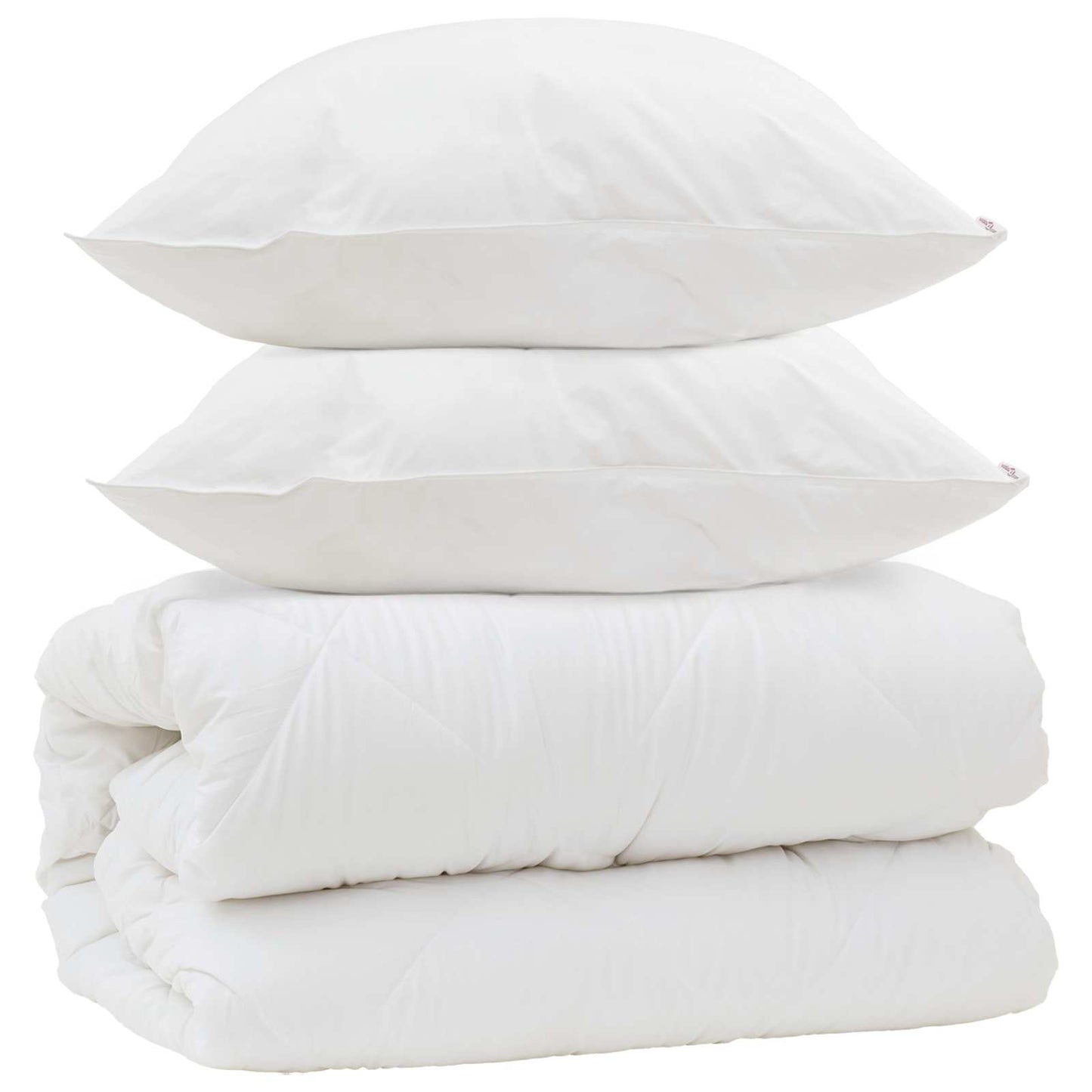 Dyne med puder med pude 3 stk. Hvid Microfiber