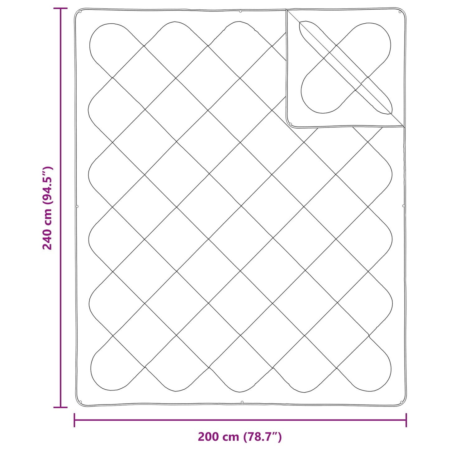 Dyne med puder med pude 3 stk. Hvid Microfiber