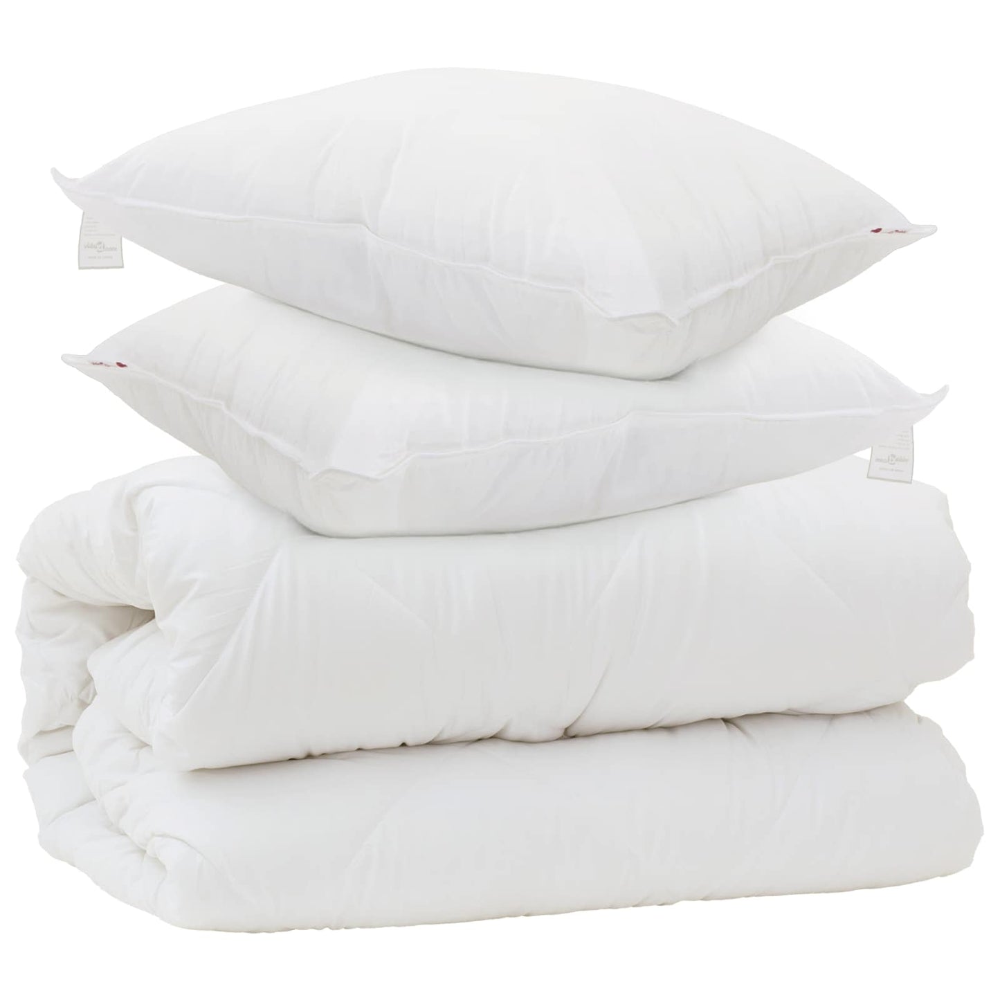 Dyne med puder med pude 3 stk. Hvid Microfiber