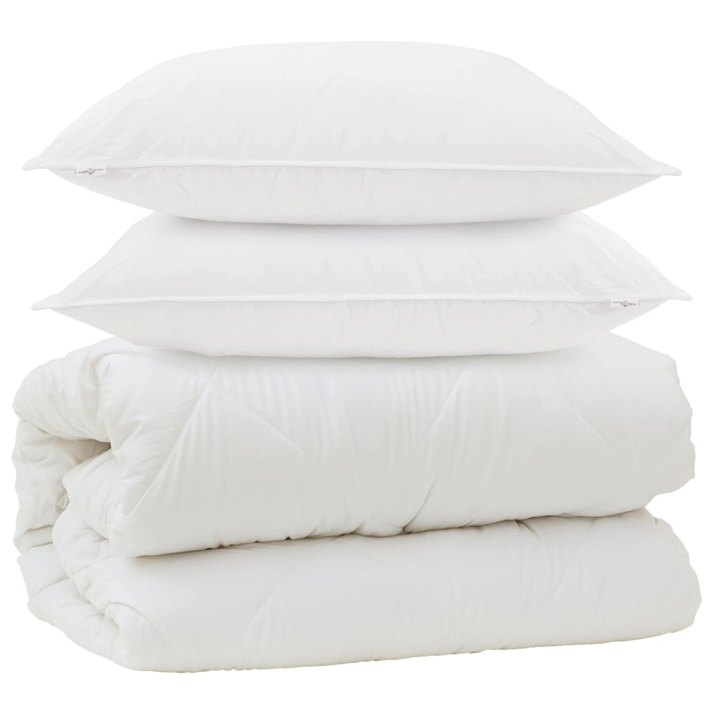 Dyne med puder med pude 3 stk. Hvid Microfiber