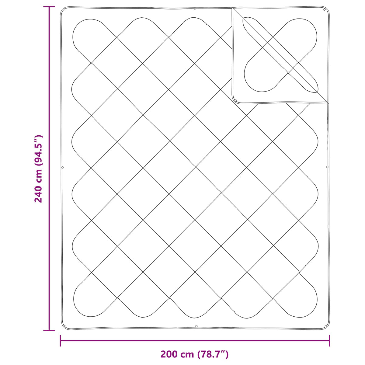 Dyne med puder med pude 3 stk. Hvid Microfiber