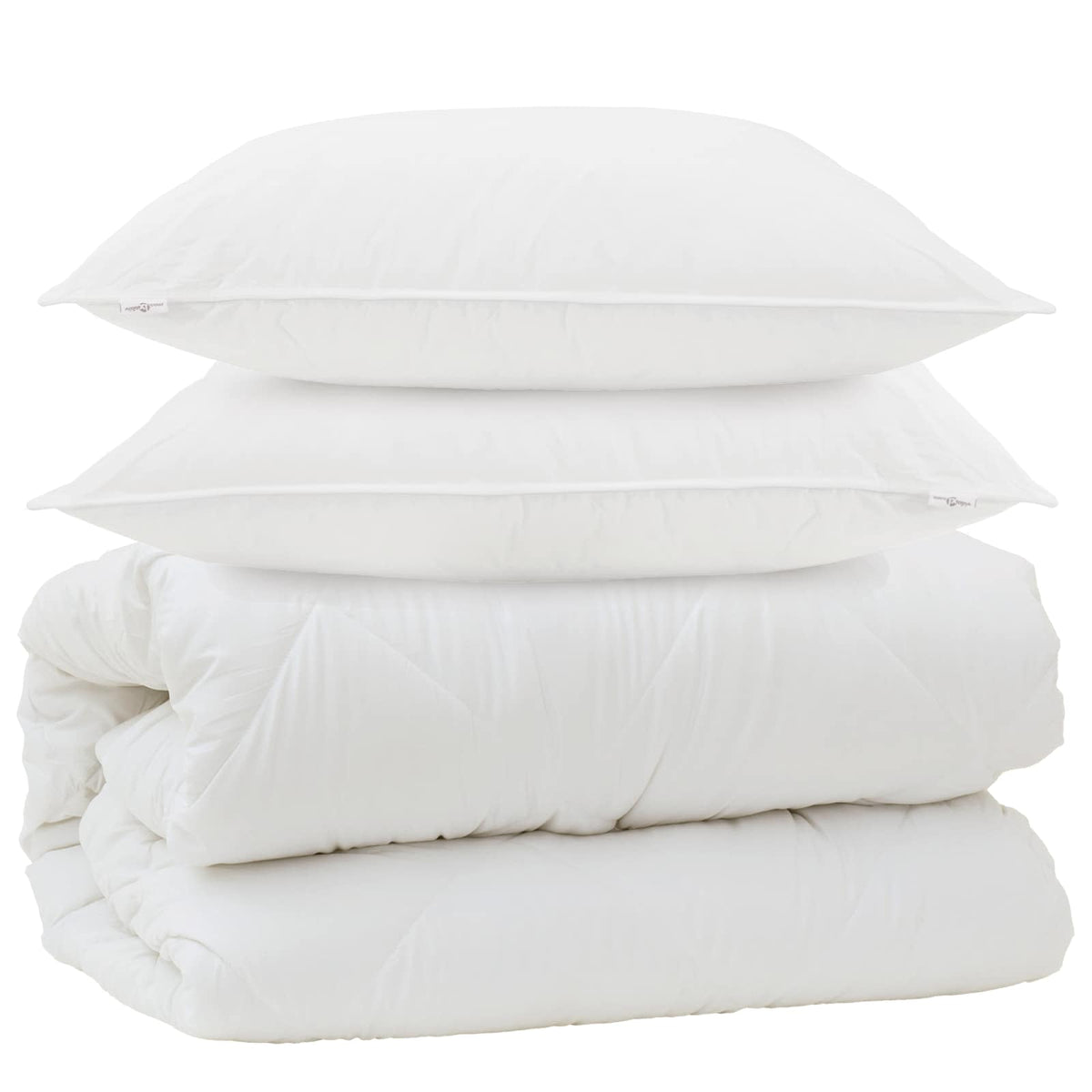 Dyne med puder med pude 3 stk. Hvid Microfiber