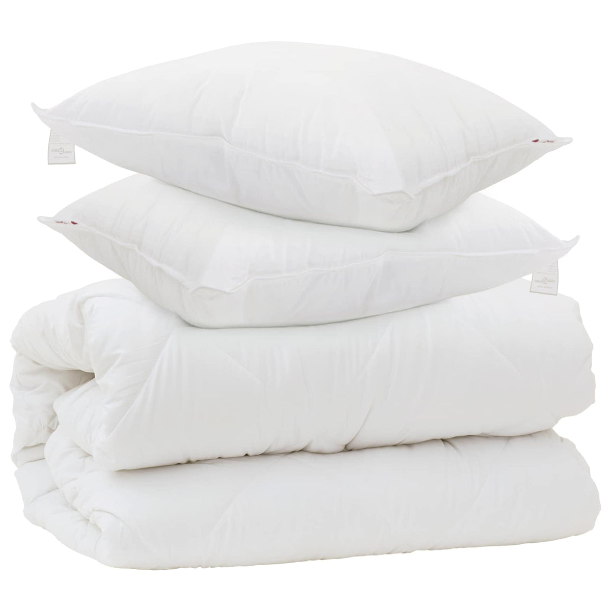 Dyne med puder med pude 3 stk. Hvid Microfiber